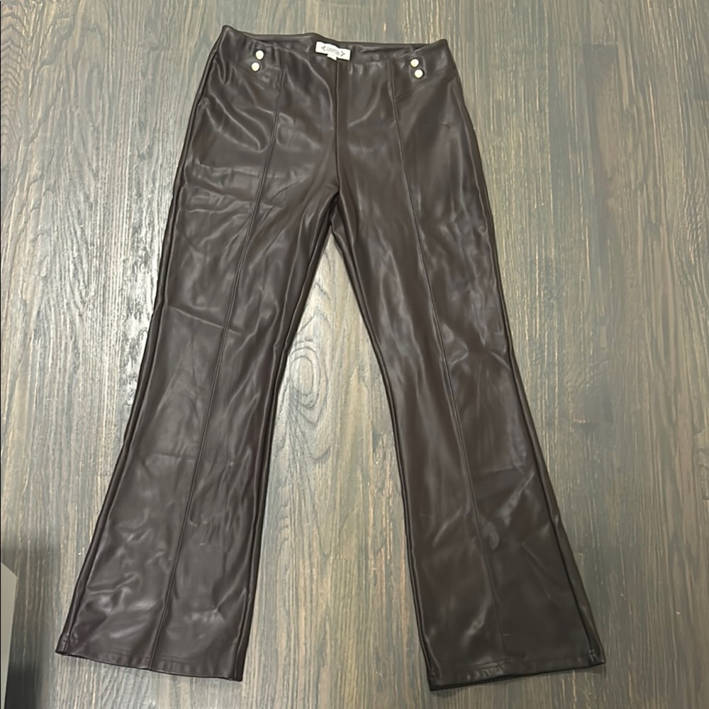 Brown Faux Leather Pants